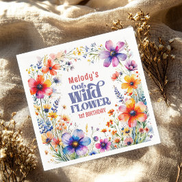 Wildflower Wild One 1st birthday Serviette