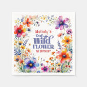 Wildflower Wild One 1st birthday Serviette (Vorderseite)