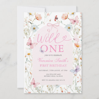 Wildflower Wild ONE Garden Party Birthday Einladung