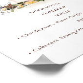 Wildflower Wine Bottles Drinks Sign Bridal Shower Poster (Ecke)