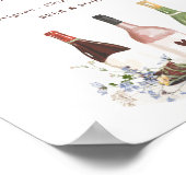 Wildflower Wine Bottles Drinks Sign Bridal Shower Poster (Ecke)