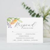Wildflower with Meal Choice RSVP Cards Karte (Stehend Vorderseite)