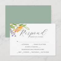Wildflower with Meal Choice RSVP Cards