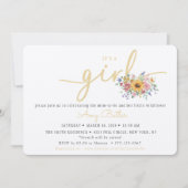 Wildflower Yellow Baby Shower Invitation Einladung (Vorderseite)