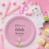 Wildflowers 60th Birthday Pink Party Pappteller (Party)