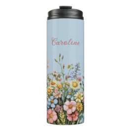 Wildflowers & Add your name Thermal Tumbler Thermosbecher