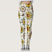 Wildflowers And Natural Seamless Pattern Leggings (Vorderseite)