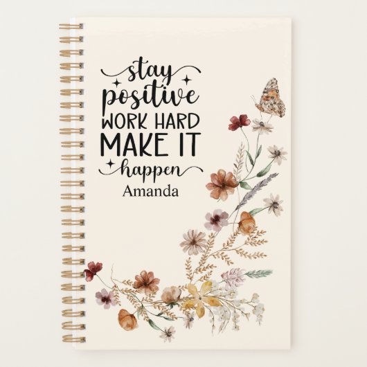 Wildflowers And Positive Quote Planer (Vorderseite)