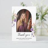 Wildflowers Arch Photo Graduate Dankeskarte (Stehend Vorderseite)