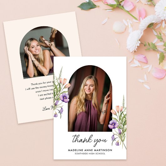 Wildflowers Arch Photo Graduate Dankeskarte