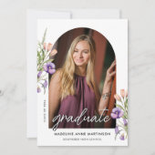 Wildflowers Arch Photo Graduation Ankündigung (Vorderseite)