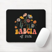 Wildflowers Babcia Est 2026 New Baby Reveal Ideas Mousepad (Mit Mouse)