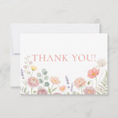 Wildflowers Baby Shower Thank You Card Einladung (Vorderseite)
