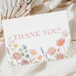 Wildflowers Baby Shower Thank You Card Einladung