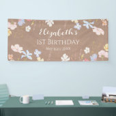 WILDFLOWERS Birthday party Backdrop banner carft (Messe)