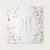 WILDFLOWERS Birthday party Backdrop banner Wandteppich (Vorderseite (Horizontal))
