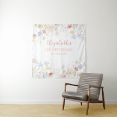 WILDFLOWERS Birthday party Backdrop banner Wandteppich (Beispiel)