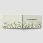 Wildflowers Border Yellow White Purple Wedding Gästebuch (Voll)