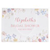 WILDFLOWERS Bridal Shower Floral spring Große Geschenktüte (Rückseite)