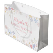 WILDFLOWERS Bridal Shower Floral spring Große Geschenktüte (Rückseite Schrägansicht)