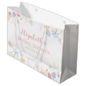 WILDFLOWERS Bridal Shower Floral spring Große Geschenktüte (Vorderseite Schrägansicht)
