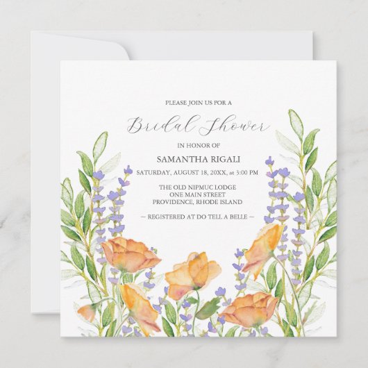 Wildflowers Bridal Shower Invitations (Vorderseite)