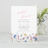Wildflowers Butterflies Garden Bridal Shower Einladung (Stehend Vorderseite)