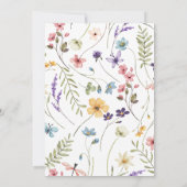 Wildflowers butterfly and dragonfly Wedding  Einladung (Rückseite)