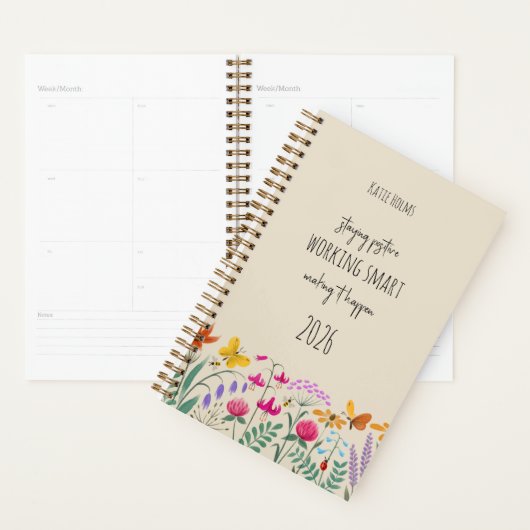 Wildflowers Butterfly Bee Positive Affirmation Planer (Anzeige)