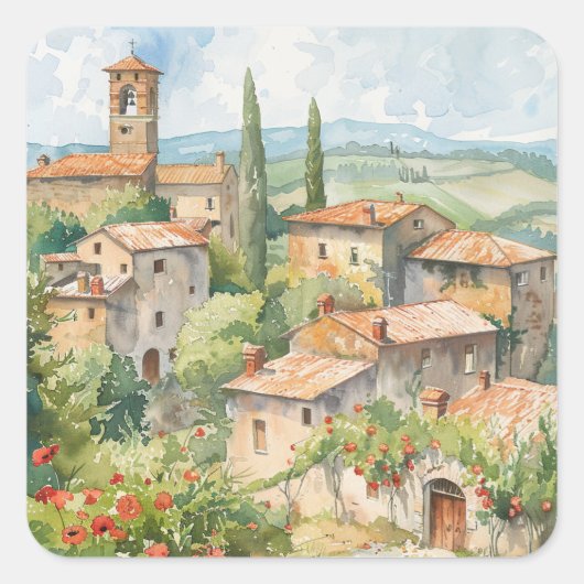 Wildflowers by a Lake Quadratischer Aufkleber (Vorderseite)