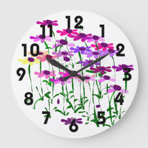 Wildflowers Clock Große Wanduhr