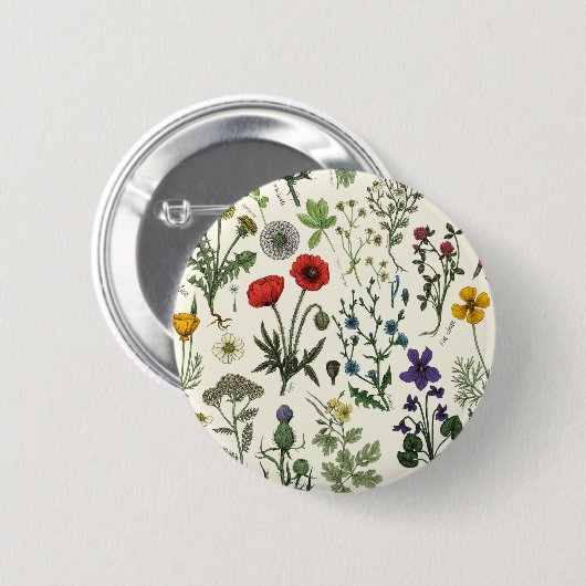 Wildflowers collage button (Vorne & Hinten)