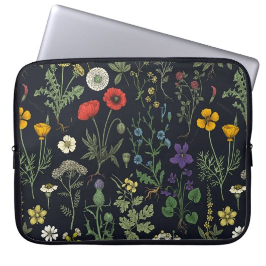 Wildflowers collage laptopschutzhülle (Vorderseite)