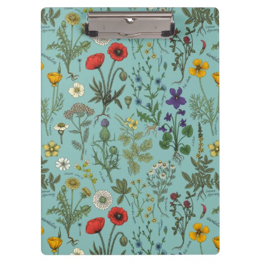 Wildflowers collage on blue klemmbrett (Vorderseite)