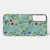 Wildflowers collage on blue samsung galaxy hülle (Rückseite (Horizontal))