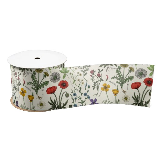 Wildflowers collage satinband (Spule)