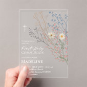  wildflowers design First Holy Communion Acryleinladungen (Insitu (Handheld))