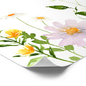 Wildflowers Elegant Calligraphy Wedding Welcome Poster (Ecke)