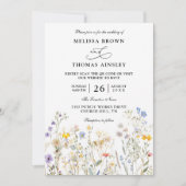 Wildflowers Elegant Modern Budget QR Code Wedding Einladung (Vorderseite)