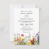 Wildflowers Elegant Modern Budget QR Code Wedding Einladung (Vorderseite)