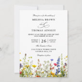 Wildflowers Elegant Modern Budget QR Code Wedding Einladung (Vorderseite)