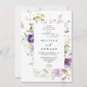 Wildflowers Elegant Modern Budget QR Code Wedding Einladung (Vorderseite)