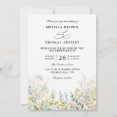 Wildflowers Elegant Modern Budget QR Code Wedding Einladung (Vorderseite)