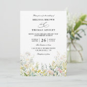 Wildflowers Elegant Modern Budget QR Code Wedding Einladung (Stehend Vorderseite)