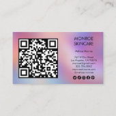 Wildflowers Elegant Rainbow QR Code Social Icons  Visitenkarte (Rückseite)