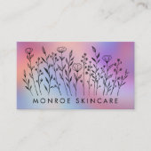 Wildflowers Elegant Rainbow QR Code Social Icons  Visitenkarte (Vorderseite)