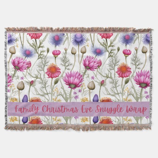 Wildflowers Family Christmas Eve Snuggle Wrap Decke (Vorderseite)