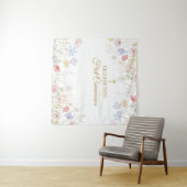 WILDFLOWERS  First Communion Backdrop banner Wandteppich (Beispiel (Horizontal))