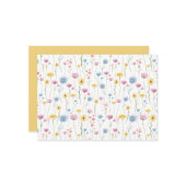 Wildflowers Floral Botanical Note Card Mitteilungskarte (Vorderseite/Rückseite Beispiel)