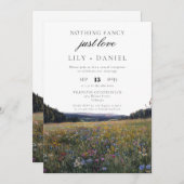 Wildflowers Floral Elopement Wedding Reception Einladung (Vorne/Hinten)